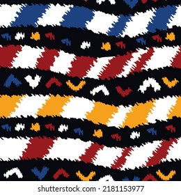 Ikat design.Art.Seamless pattern of abstract background.Embroidery ethnic.Image for saree,carpet, quilt,shawl.Vector.Illustration.