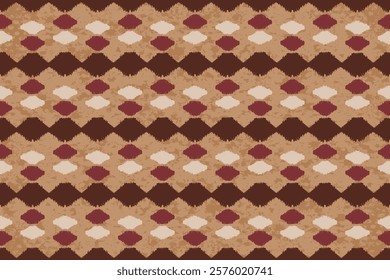 Ikat designed a seamless pattern background vector illustration. Ikat ethnic oriental embroidery traditional.Aztec style, abstract background. Design for texture, fabric, clothing, and decoration.