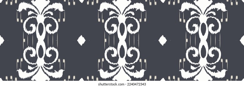 Ikat diamond batik textile seamless pattern digital vector design for Print saree Kurti Borneo Fabric border brush symbols swatches stylish