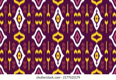 Ikat Diamond chevron Muster nahtlose Aztekteppich mandala Ornament ethnische Textil-Dekoration Tapete. Stammesboho, einheimische ethnische, traditionelle Stickerei, Vektorhintergrund