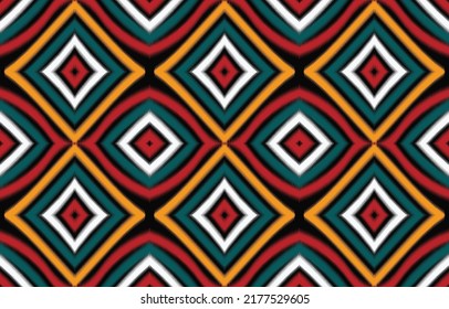 Ikat diamond chevron seamless pattern. vector illustration. Tribal background. Aztec design for print fabric Wallpaper background. ,carpet, clothing, wrapping, batik, fabric, vector 