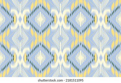 Ikat Diamond rhombus patrón de forma geométrica con textura vectorial de fondo tribal. Motif de rayas sin inconveniente en el símbolo azteca. La mano dibujó la etnia.