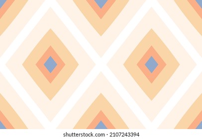 Ikat Diamond Seamless Vector Tribal Vintage Ethnisches Muster Hintergrund. Design für gedruckte Teppiche, Tapeten, Kleidung, Umhüllung, Stoff, Deckel, Textilien
