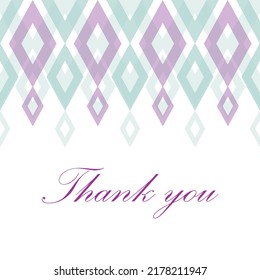 Ikat diamond violet blue horizontal seamless border pattern background