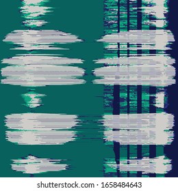 Ikat estriba oscura en peligro Vector atado color shibori diseño de impresión geo motivos. Tinta texturada en japonés textura de acuarela de impresión bohemia. Alfombra africana, pañuelo, alfombra, cubierta 