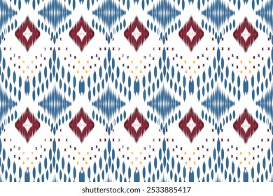 Ikat embroidery ethic oriental pattern tradition.Aztec geometric art ornament print.Design for carpet,cover,wallpaper,wrapping,fabric,clothing,seamless pattern.In archive eps file.