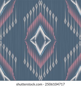 Ikat embroidery ethnic oriental pattern traditional.Aztec geometric art ornament print.Design for carpet, cover.wallpaper, wrapping, fabric, clothing