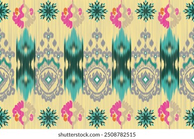 Ikat embroidery ethnic oriental pattern traditional.Aztec geometric art ornament print.Design for carpet, cover.wallpaper, wrapping, fabric, clothing