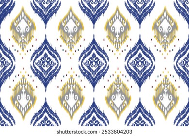 Ikat embroidery ethnic oriental pattern traditional.Aztec geometric art ornament print.Design for carpet, cover.wallpaper, wrapping, fabric, clothing