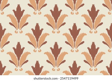 Ikat embroidery with an ethnic oriental pattern and traditional Aztec geometric art ornament. Designed for carpets, covers, wallpapers, wrapping paper, fabric, and clothing.