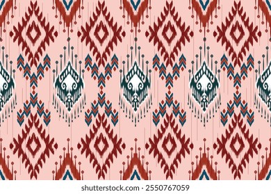 Ikat embroidery ethnic oriental pattern traditional.Aztec geometric art ornament print.Design for carpet, cover.wallpaper, wrapping, fabric, clothing