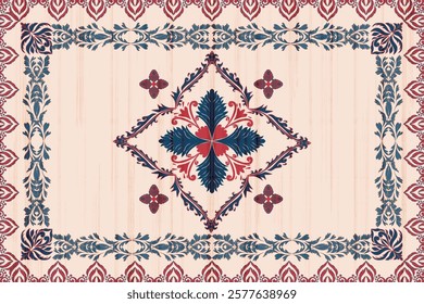 Ikat embroidery ethnic oriental pattern traditional.Aztec geometric art ornament print.Design for carpet, cover.wallpaper, wrapping,