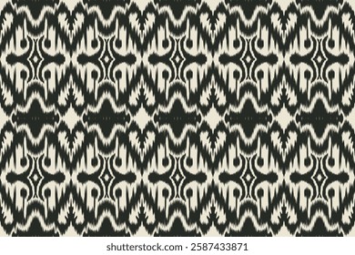 Ikat embroidery with an ethnic oriental pattern and traditional Aztec geometric art ornament. Designed for carpets, covers, wallpapers, wrapping paper, fabric, and clothing.