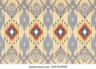 Ikat embroidery ethnic oriental pattern traditional.Aztec geometric art ornament print.Design for carpet, cover.wallpaper, wrapping, fabric, clothing