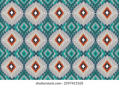 Ikat embroidery ethnic oriental pattern traditional.Aztec geometric art ornament print.Design for carpet, cover.wallpaper, wrapping, fabric, clothing