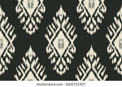 Ikat embroidery with an ethnic oriental pattern and traditional Aztec geometric art ornament. Designed for carpets, covers, wallpapers, wrapping paper, fabric, and clothing.