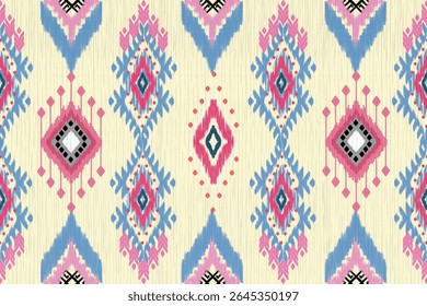 Ikat embroidery ethnic oriental pattern traditional.Aztec geometric art ornament print.Design for carpet, cover.wallpaper, wrapping, fabric, clothing