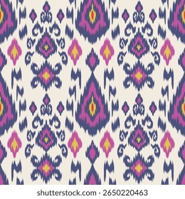 Ikat bordado padrão oriental étnico tradicional.Aztec arte geométrica ornamento print.Design para tapete, cover.wallpaper, envoltório, tecido.
