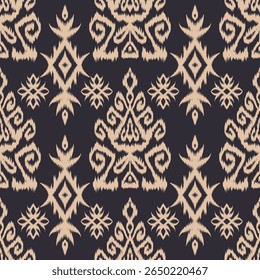 Ikat bordado padrão oriental étnico tradicional.Aztec arte geométrica ornamento print.Design para tapete, cover.wallpaper, envoltório, tecido.