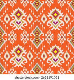 Ikat embroidery ethnic oriental pattern traditional.Aztec geometric art ornament print.Design for carpet, cover.wallpaper, wrapping, fabric.