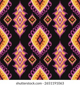 Ikat embroidery ethnic oriental pattern traditional.Aztec geometric art ornament print.Design for carpet, cover.wallpaper, wrapping, fabric.