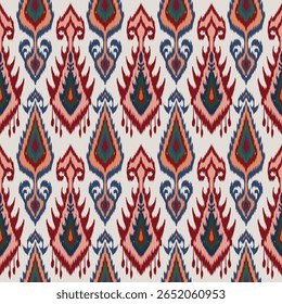 Ikat embroidery ethnic oriental pattern traditional.Aztec geometric art ornament print.Design for carpet, cover.wallpaper, wrapping, fabric.