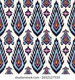 Ikat embroidery ethnic oriental pattern traditional.Aztec geometric art ornament print.Design for carpet, cover.wallpaper, wrapping, fabric.