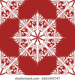 Ikat bordado étnico padrão oriental tradicional.Aztec arte geométrica ornamento print.Design para tapete, cover.wallpaper, envoltório, tecido, roupas, vermelho