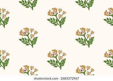 Ikat-Stickerei Blumenmuster auf weißem Hintergrund. Traditionelles ethnisches IKAT-Muster. Abstraktes aztekisches Vektormuster. Nahtloses Muster.