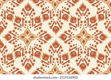 Ikat embroidery on the fabric seamless pattern,  design, motif ethnic handmade, Ikat ethnic tribal, boho colors seamless wallpaper. Ethnic Ikat abstract background art, greeting cards, printing 