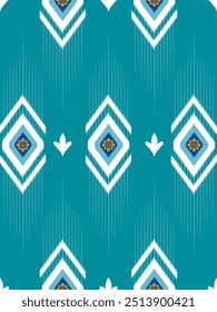 ikat bordado, textil, geométrico étnico, flor naranja, geometría Formas, motivo bordado, bordado de la frontera, africano, alfombra, acuarela, bohemio, Vector, impresión, bordado, arte, gráfico