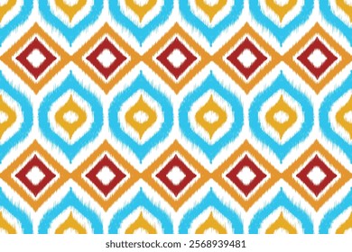 Ikat embroidery.Aztec geometric art ornament print.Design for carpet, cover.wallpaper, wrapping, fabric, clothing