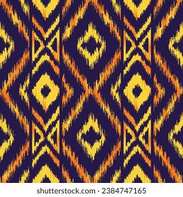 ikat and ethic pattern on navy vector stock