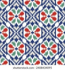 ikat and ethic pattern on navy background