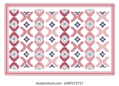 Ikat ethnic Abstract art pattern.pattern in tribal. Folk  embroidery. Aztec geometric art ornament print. Design for carpet, cover wallpaper, wrapping, fabric, clothing, fashion item.