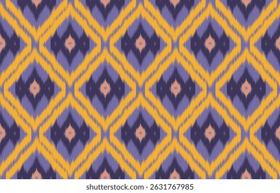 Ikat ethnic abstract art Seamless pattern in tribal, geometric design, motif ethnic handmade, folk embroidery and Mexican style, Aztec art prints Design for carpets, wallpaper, wraps, fabrics, clothin