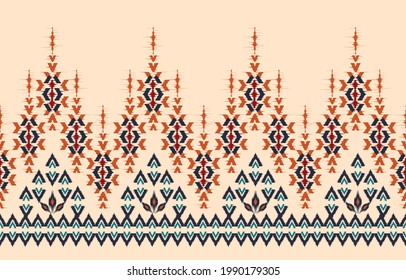 Ikat ethnic abstract beautiful art. Ikat seamless pattern in tribal, folk embroidery, Mexican style. Aztec geometric art ornament print. Design for carpet, wallpaper, clothing, wrapping, fabric,cover.