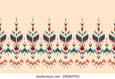 Ikat ethnic abstract beautiful art. Ikat seamless pattern in tribal, folk embroidery, Mexican style. Aztec geometric art ornament print. Design for carpet, wallpaper, clothing, wrapping, fabric,cover.