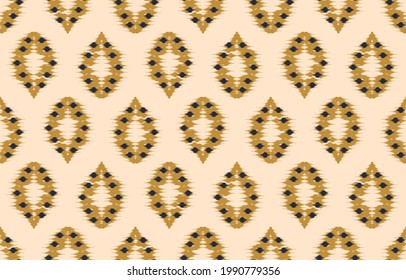 Ikat ethnic abstract beautiful art. Ikat seamless pattern in tribal, folk embroidery, Mexican style. Aztec geometric art ornament print. Design for carpet, wallpaper, clothing, wrapping, fabric,cover.