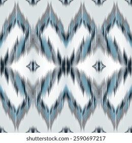 Ikat ethnic abstract geometric pattern traditional. Aztec ornament print. Geometric ikat seamless art Design for fabric, curtain, background, wallpaper, batik, clothing, vector illustration. 