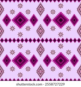 Ikat ethnic Aztec geometric abstract oriental traditional seamless pattern. Native decorative design for fabric, wallpaper, background, interior, decoration, texture, embroidery, ornament, elements