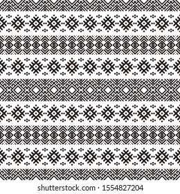 Ikat Ethnic Aztec Pattern Illustration Design in black and white color. design For Background, Frame, Border or Decoration. Ikat, geometric pattern, native Indian, Navajo, Inca Design
