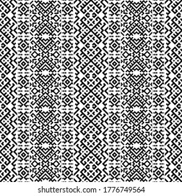 Ikat Ethnic Aztec Pattern Illustration Design in black and white color. design For Background, Frame, Border or Decoration. Ikat, geometric pattern, native Indian, Navajo, Inca Design