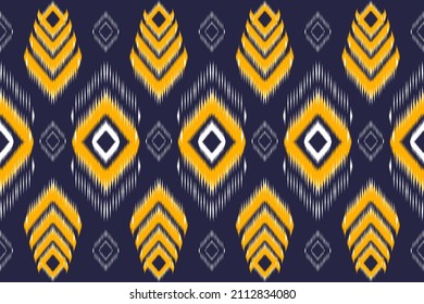 Ikat ethnic aztec seamless pattern. Design for background,carpet,wallpaper,clothing,wrapping,Batik,fabric,Vector illustration.embroidery style.