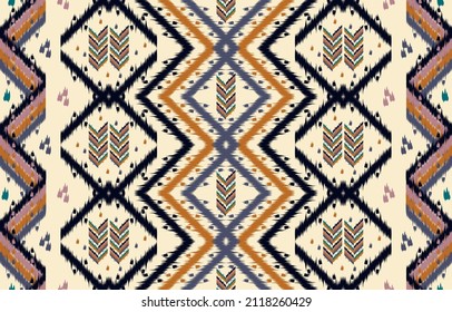 Ikat diseño étnico de fondo abstracto. Patrón sin foco en el diseño de arte tribal, folclórico, chevron.