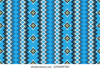 Ikat ethnic design abstract background. Seamless pattern in tribal,
folk embroidery,chevron art design. Aztec geometric art ornament print.
Design for carpet, wallpaper, clothing,wrapping,fabric,cover