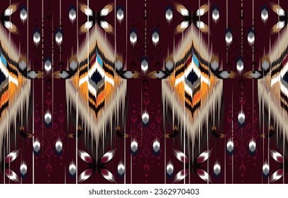 Ikat diseño étnico de fondo abstracto. Patrón sin foco en las tribus,
bordado folclórico, diseño de arte chevron. Impresión de ornamentos de arte geométrico azteca.
Diseño de alfombra, papel pintado, ropa, envoltura, tela.