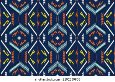ikat ethnic design background. Beautiful Simple ikat motifs abstract tribal Aztec art Design for background,carpet,wallpaper,clothing,wrapping,Batik,fabric,Vector illustration. embroidery style.