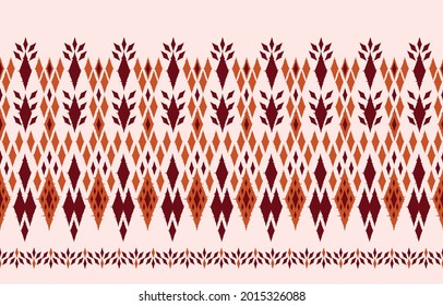 Ikat ethnic design background. Seamless pattern in tribal, folk embroidery vintage floral art. Aztec geometric art ornament print.Design for carpet, wallpaper, clothing, wrapping, fabric, cover