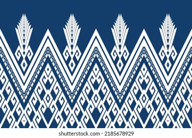 Ikat ethnic design background. Seamless pattern in tribal, folk embroidery vintage chevron art. Aztec geometric art ornament print. Design for carpet, wallpaper, clothing, wrapping, fabric, cover, rug